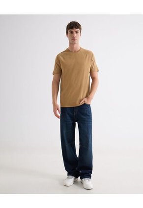 Camiseta  Para Hombre Manga Corta Cuello Redondo Color Camel Marca Seven Seven #45092834