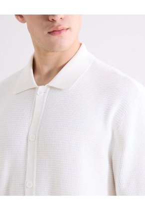 Camisa  Para Hombre Manga Corta Sin Bolsillo Cuello C Color Blanco Marca Seven Seven #45012237