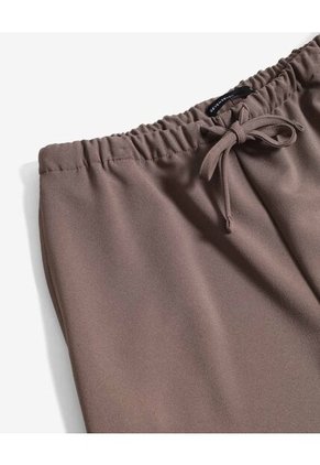 Pantalón Recto Con Cintura Elástica  Para Mujer Café Seven Seven