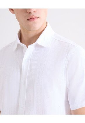 Camisa  Para Hombre Manga Corta Sin Bolsillo Cuello C Color Blanco Marca Seven Seven #45018218