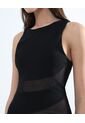 Vestido Largo Con Mesh  Para Mujer Negro Seven Seven de Seven Seven