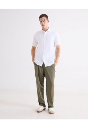 Camisa  Para Hombre Manga Corta Sin Bolsillo Cuello C Color Blanco Marca Seven Seven #45018218