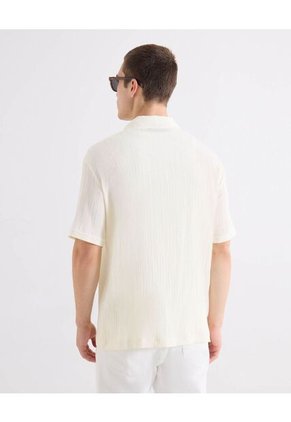 Camisa Para Hombre Manga Corta Sin Bolsillo Cuello C Color Marfil Marca Seven Seven #45017653