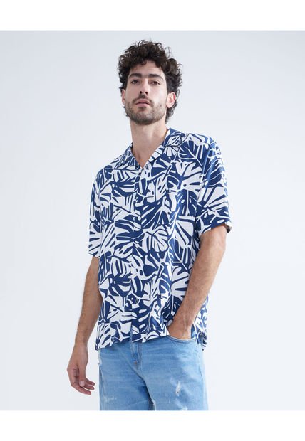 Camisa Para Hombre Manga Corta  Color Azul  Marca Seven Seven #45011987