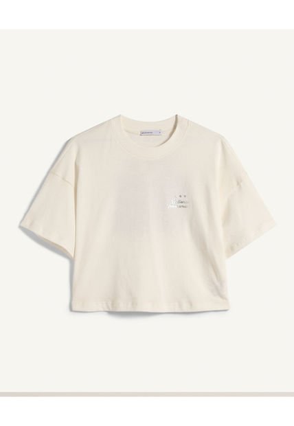 Camiseta Para Mujer Manga Corta Color Marfil Marca Seven Seven #28095825