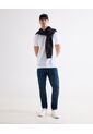 Polo Texturizada Con Cuello Mao  Para Hombre Blanco Seven Seven de Seven Seven