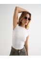 Camiseta Nudo Lateral Manga Corta  Para Mujer Marfil Seven Seven de Seven Seven