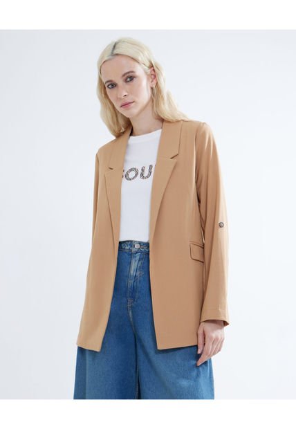 Blazer Para Mujer Blazer Color Camel Marca Seven Seven #28400034