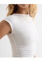 Camiseta Nudo Lateral Manga Corta  Para Mujer Marfil Seven Seven de Seven Seven