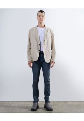 Blazer Desestructurado En Efecto Lino  Para Hombre Beige Seven Seven