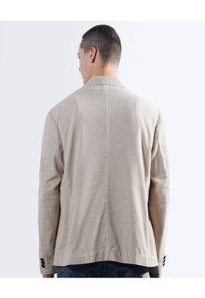 Blazer Desestructurado En Efecto Lino  Para Hombre Beige Seven Seven