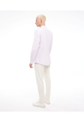 Camisa Cuello Mao Manga Larga Y De Mini Rombos   Para Hombre Lila Seven Seven