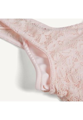 Crop Top De Encaje   Para Mujer Rosa Seven Seven