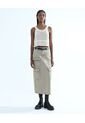 Falda Con Bolsillos Cargo  Para Mujer Camel Seven Seven de Seven Seven