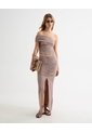 Falda Maxi Efecto Drapeado  Para Mujer Beige Seven Seven de Seven Seven