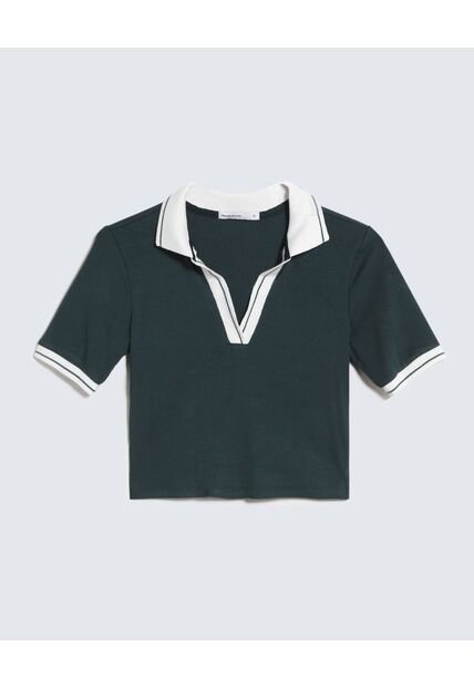 Camiseta Para Mujer Manga Corta Color Verde Oscuro Marca Seven Seven #28096155