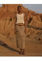 Falda Con Bolsillos Cargo  Para Mujer Camel Seven Seven de Seven Seven