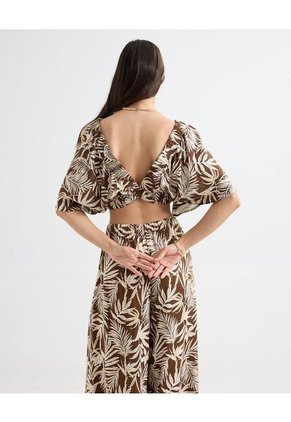 Blusa Para Mujer Manga Corta Color Cafe  Marca Seven Seven #28123999