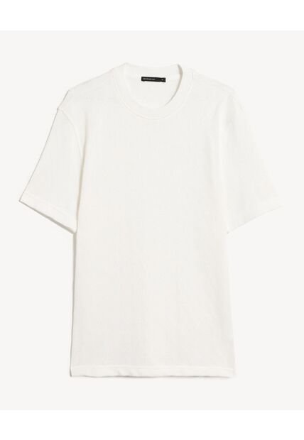 Camiseta Acanalada  Para Hombre Blanco Seven Seven