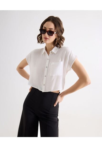 Blusa Camisera  Para Mujer Blanco Seven Seven