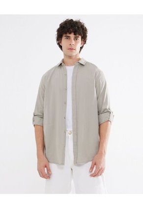 Camisa Para Hombre Manga Larga Color Gris Claro Marca Seven Seven #45012036