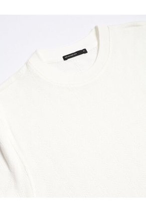 Camiseta Acanalada  Para Hombre Blanco Seven Seven