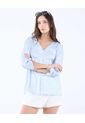 Blusa Manga ¾   Para Mujer Azul Seven Seven de Seven Seven