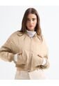 Chaqueta Bomber Corta  Para Mujer Camel Seven Seven de Seven Seven