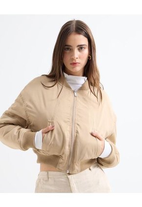 Chaqueta Bomber Corta  Para Mujer Camel Seven Seven