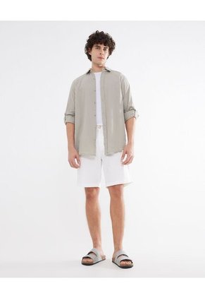 Camisa Para Hombre Manga Larga Color Gris Claro Marca Seven Seven #45012036