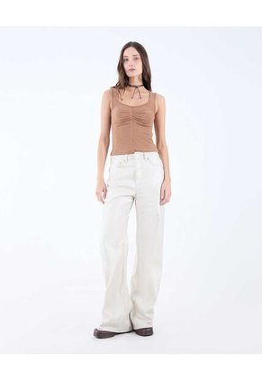 Camiseta Para Mujer Manga Sisa Color Camel Marca Seven Seven #28096101