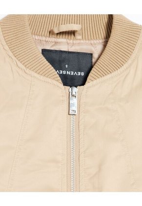 Chaqueta Bomber Corta  Para Mujer Camel Seven Seven