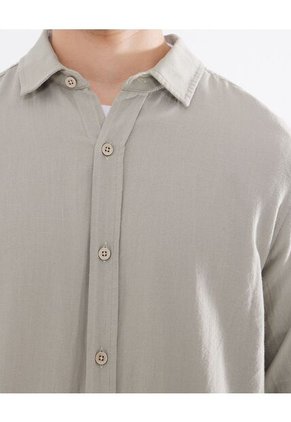 Camisa Para Hombre Manga Larga Color Gris Claro Marca Seven Seven #45012036
