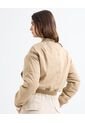 Chaqueta Bomber Corta  Para Mujer Camel Seven Seven de Seven Seven