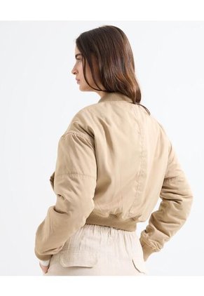 Chaqueta Bomber Corta  Para Mujer Camel Seven Seven