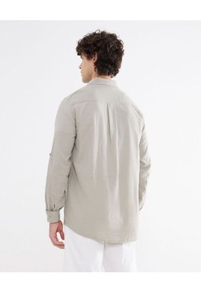 Camisa Para Hombre Manga Larga Color Gris Claro Marca Seven Seven #45012036