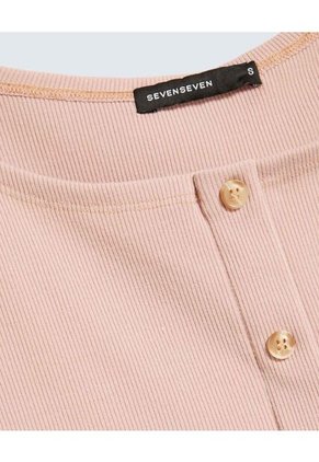 Crop Top Botones Decorativos  Para Mujer Rosa Seven Seven