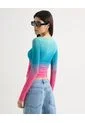 Camiseta Estampada En Mesh   Para Mujer Azul Seven Seven de Seven Seven