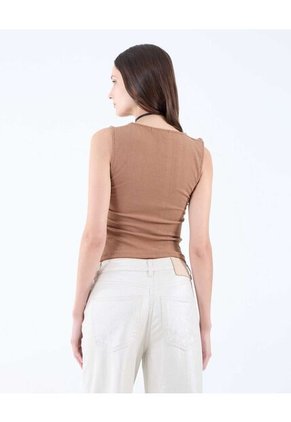 Camiseta Para Mujer Manga Sisa Color Camel Marca Seven Seven #28096101