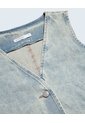 Chaleco En Denim Con Desgastes  Para Mujer Azul Seven Seven de Seven Seven