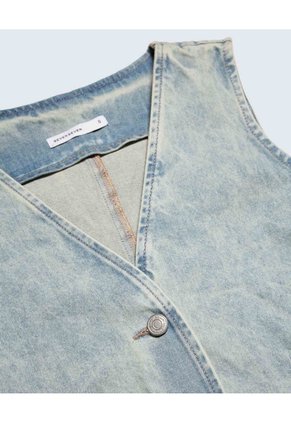 Chaleco En Denim Con Desgastes  Para Mujer Azul Seven Seven