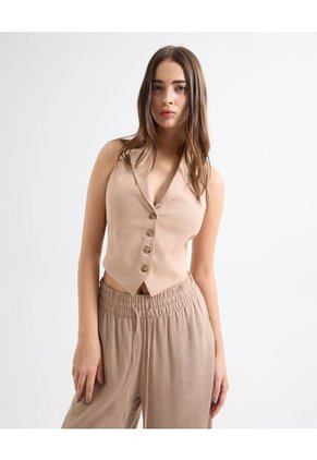 Chaleco Para Mujer Color Camel Marca Seven Seven #28250121