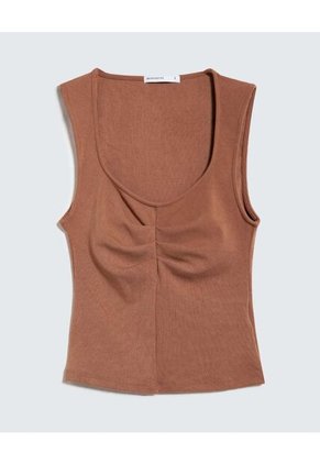 Camiseta Para Mujer Manga Sisa Color Camel Marca Seven Seven #28096101