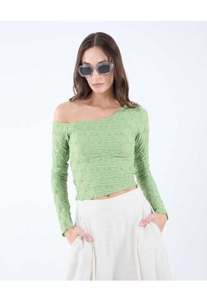 Camiseta Para Mujer Manga Larga Color Verde  Marca Seven Seven #28096141
