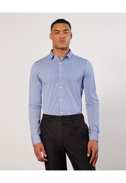 Camisa Para Hombre Manga Larga  Color Azul  Marca Seven Seven #45011953