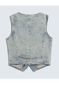 Chaleco En Denim Con Desgastes  Para Mujer Azul Seven Seven de Seven Seven