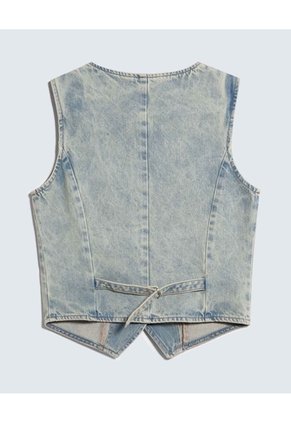Chaleco En Denim Con Desgastes  Para Mujer Azul Seven Seven