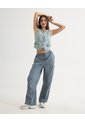 Chaleco En Denim Con Desgastes  Para Mujer Azul Seven Seven de Seven Seven