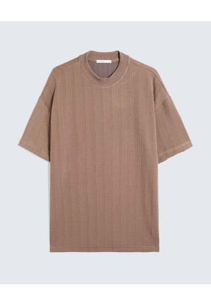 Camiseta Para Hombre Manga Corta Cuello Redondo Color Taupe Marca Seven Seven #45092724