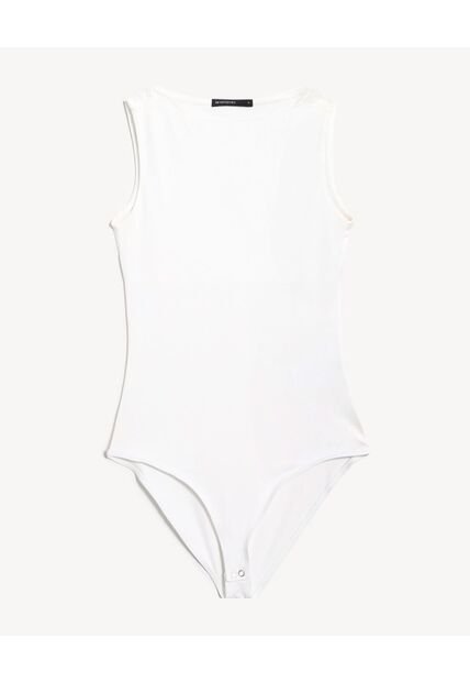 Body Licrado Cuello Bandeja  Para Mujer Negro Seven Seven